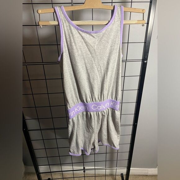 Calvin Klein grey and purple sleeveless kids romper EUC - Picture 4 of 4